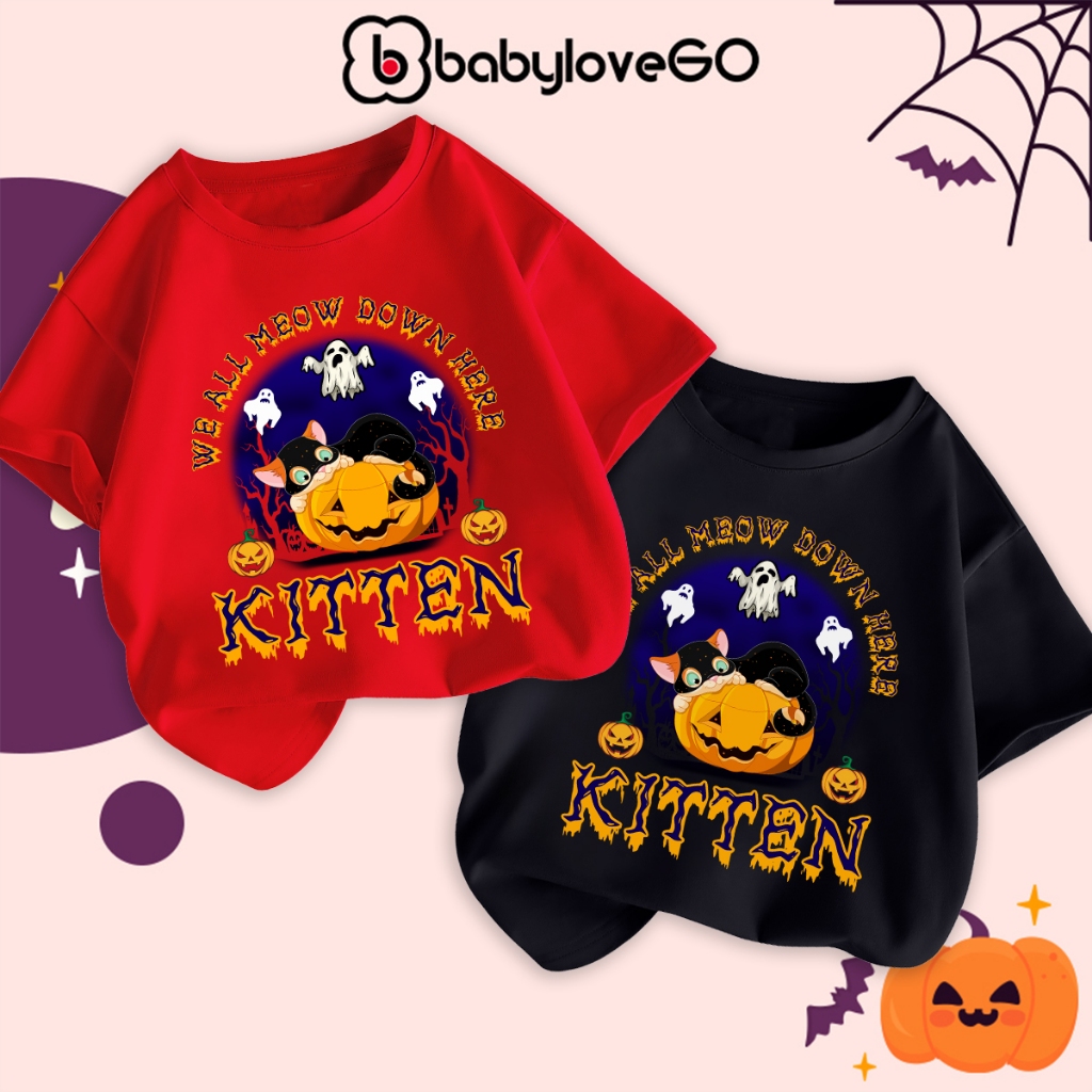 Trang phục hóa trang Halloween cho bé áo thun cổ tròn in hình độc đáo mẫu mới 2024