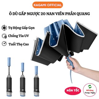 Dù Đi Mưa Kagami Ô Che Nắng 20 Nan Viền Phản Quang Đóng Mở Tự Động Chống Tia Uv