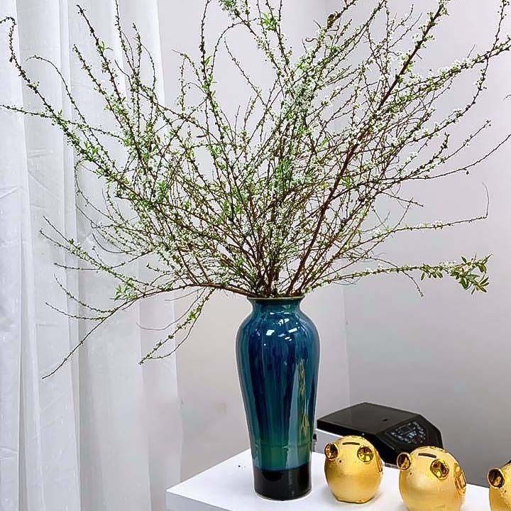 Bình gốm sứ Bát Tràng cao cấp  trang trí ngày Tết - Lọ hoa decor cắm đào, tuyết mai, đào đông đỏ, cành lựu đẹp