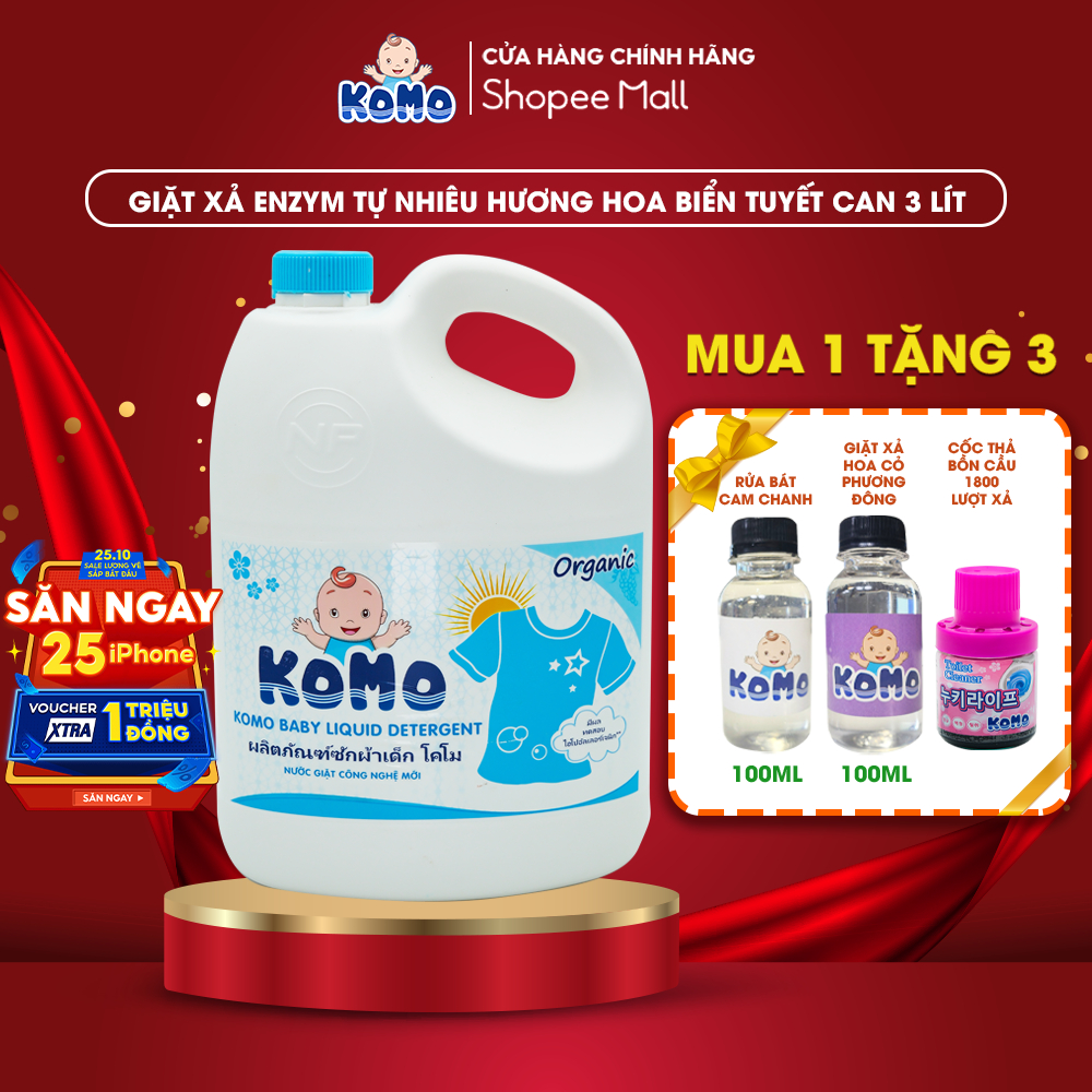 Nước Giặt Komo Hương Hoa Biển Tuyết Túi 2Lít