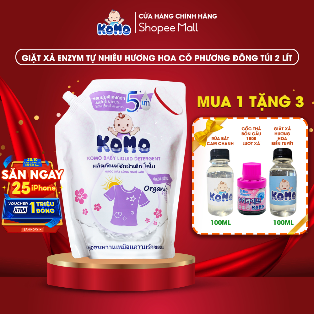 Nước Giặt Komo Hương Hoa Cỏ Phương Đông Túi 2 Lít