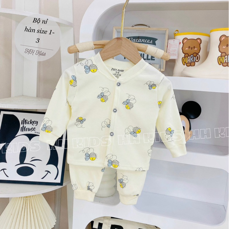 Bộ nỉ Hàn cúc thẳng cho bé trai, bé gái
