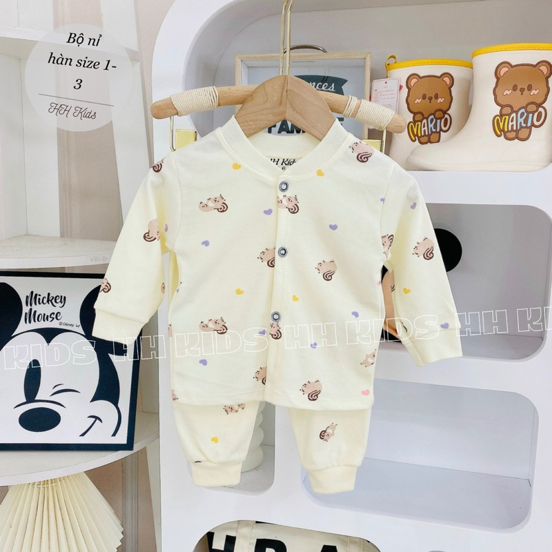 Bộ nỉ Hàn cúc thẳng cho bé trai, bé gái