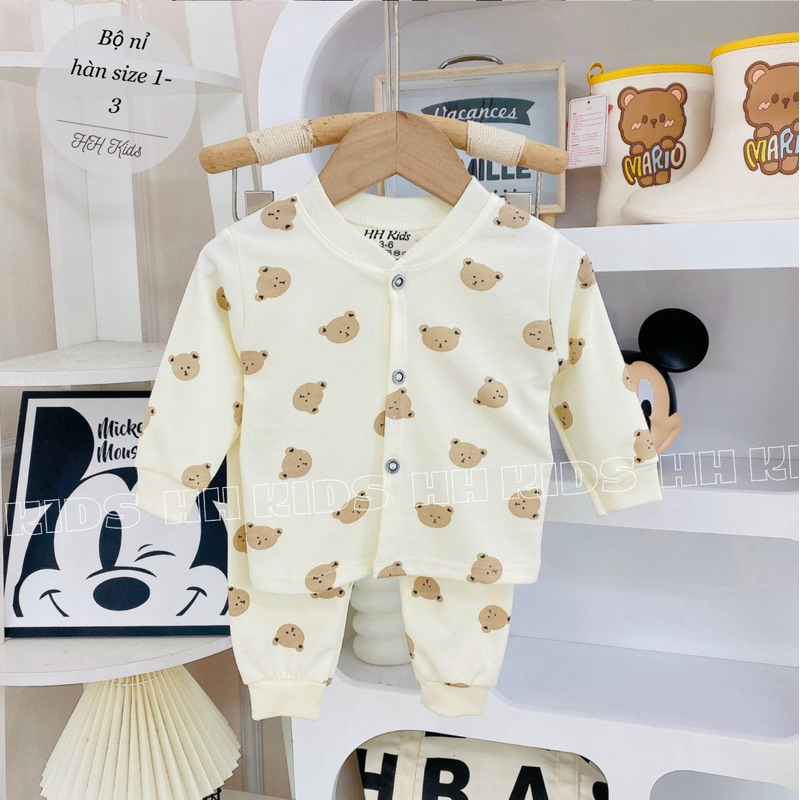 Bộ nỉ Hàn cúc thẳng cho bé trai, bé gái