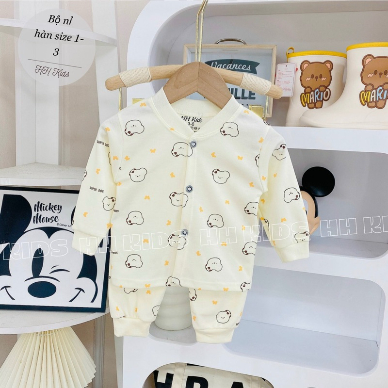 Bộ nỉ Hàn cúc thẳng cho bé trai, bé gái