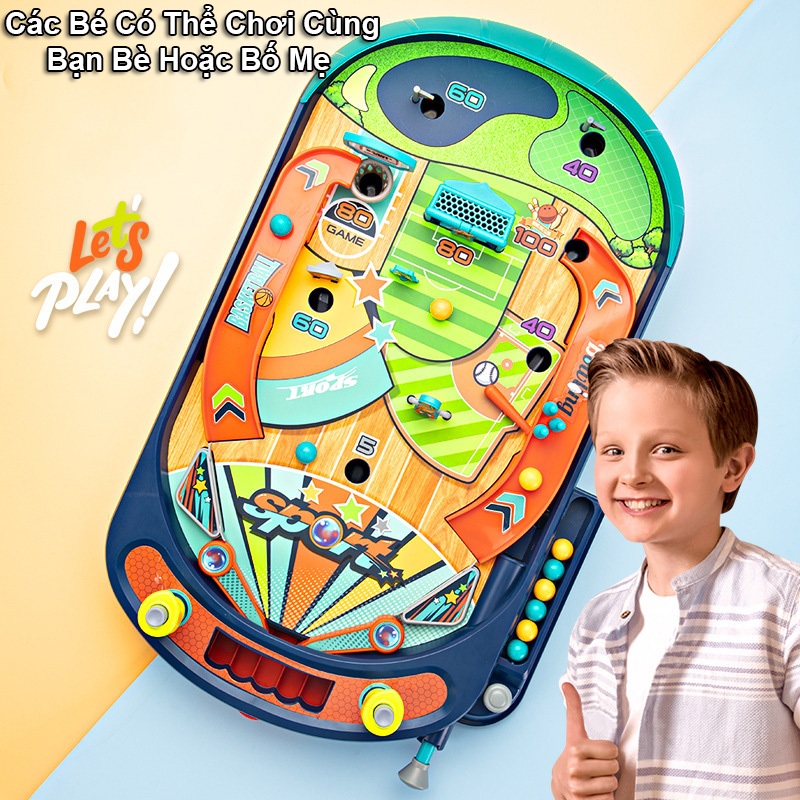 Đồ Chơi Máy Bắn Bóng Mini Pinball Sân Thi Đấu Bóng Đá,Bóng Rổ,Golf Phát Triển Tư Duy Rèn Luyện Tay Và Mắt Cho Bé