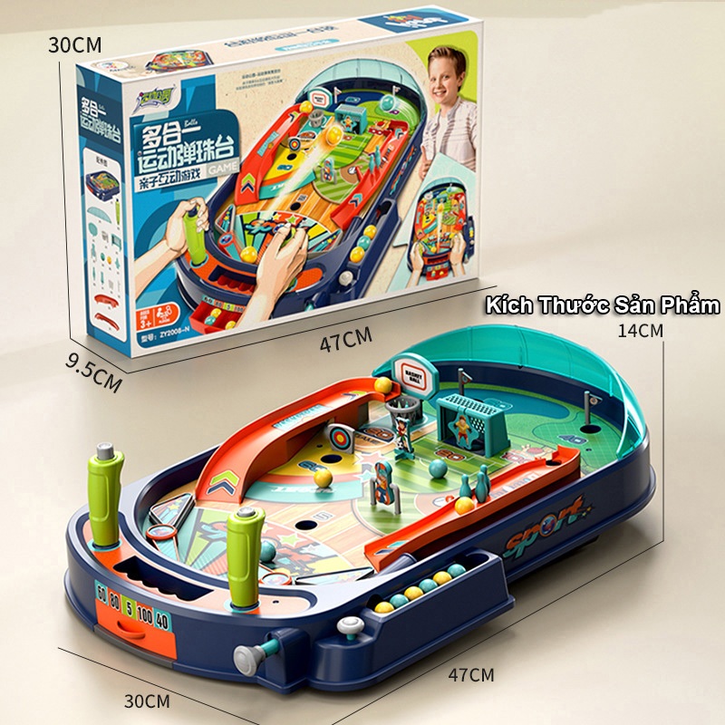 Đồ Chơi Máy Bắn Bóng Mini Pinball Sân Thi Đấu Bóng Đá,Bóng Rổ,Golf Phát Triển Tư Duy Rèn Luyện Tay Và Mắt Cho Bé
