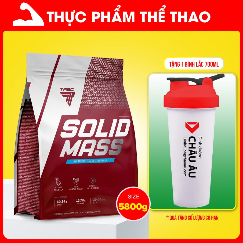 SỮA TĂNG CÂN TĂNG CƠ SOLID MASS 5800g - NHIỀU HƯƠNG VỊ - HÀNG CHÍNH HÃNG