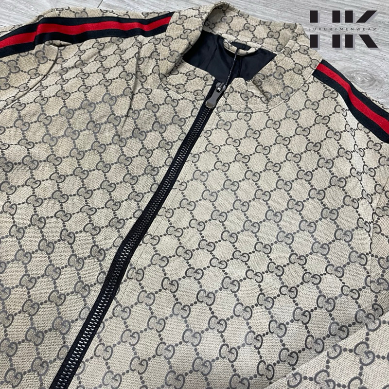 Áo Khoác Da, Bomber 𝔾𝕌ℂℂ𝕀 Nam, Da Lì Mịn