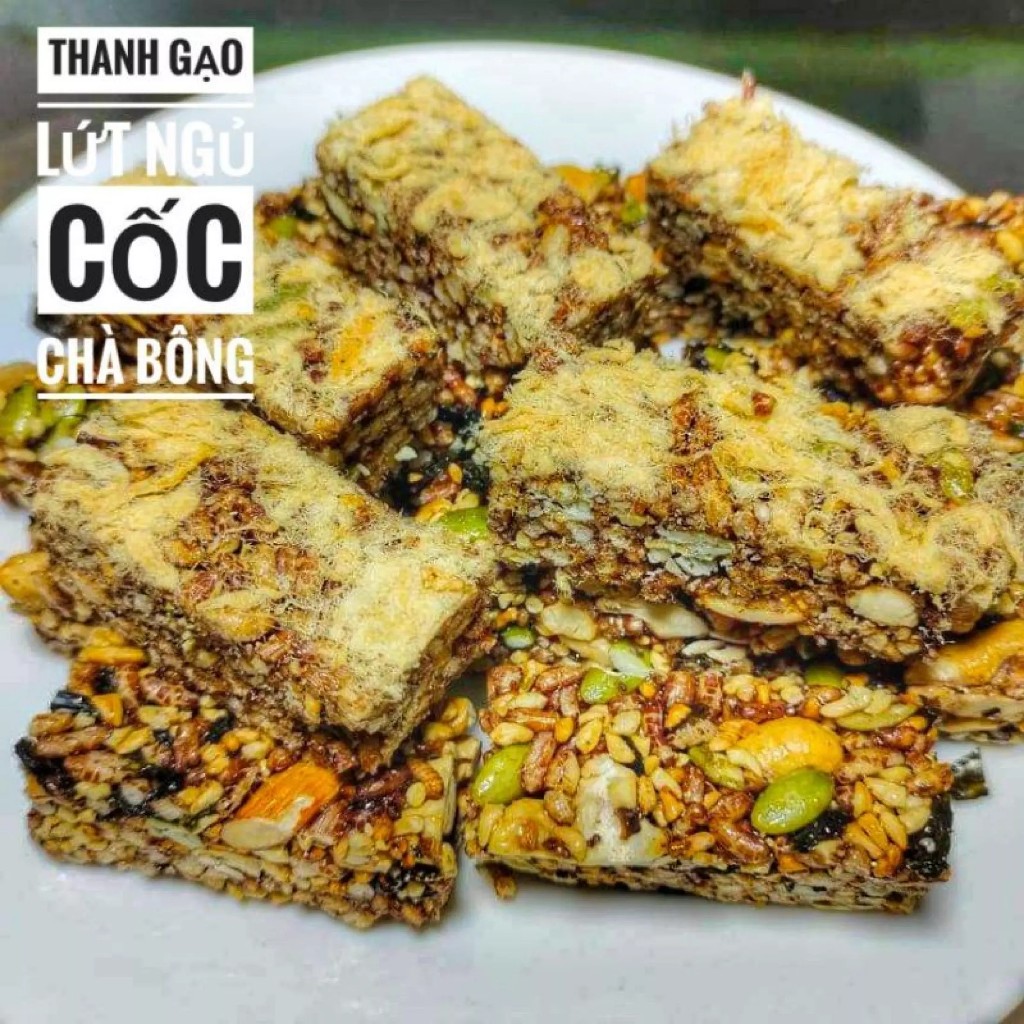 Thanh cơm gạo lứt ngũ cốc mix hạt granola, Thanh gạo lứt chà bông rong biển Gạo Lứt Chà Bông Ăn Kiêng giảm cân -TGL