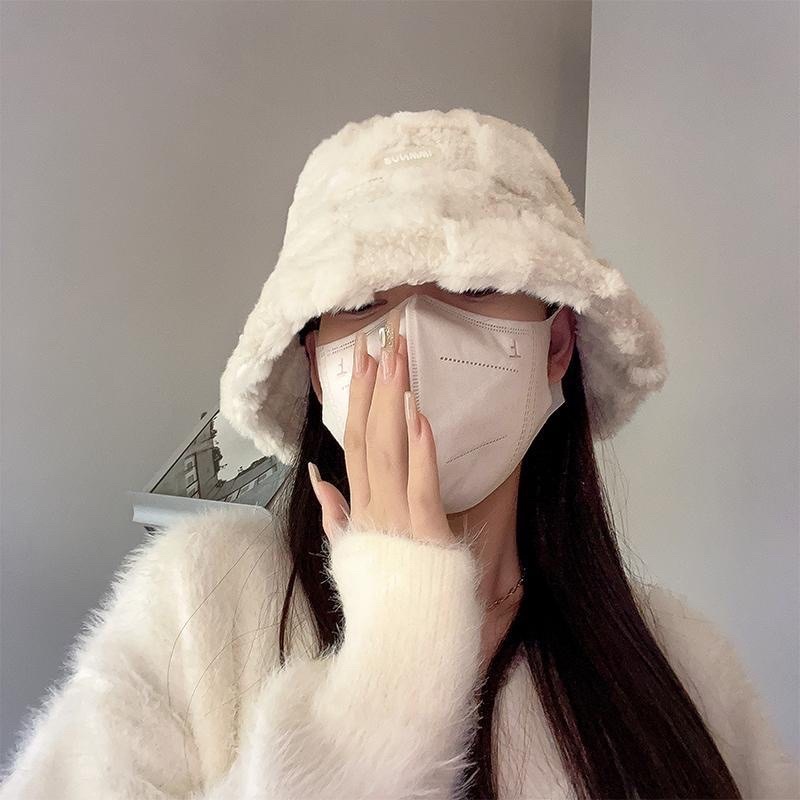 Mũ lông thỏ caro vành rộng giữ ấm chống gió thời trang Hàn Quốc, M205