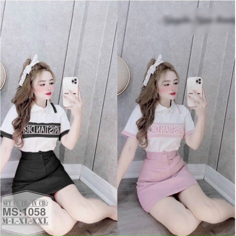 🔥 Set Áo Thun Kèm Chân Váy form A 60-90kg 💋 Bigsize Rin Heo