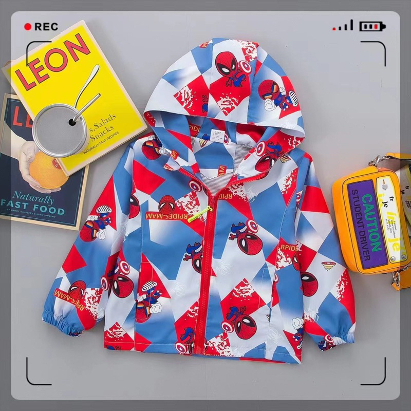 Khoác gió siêu nhân, thỏ, khủng long bé trai bé gái size 110-150