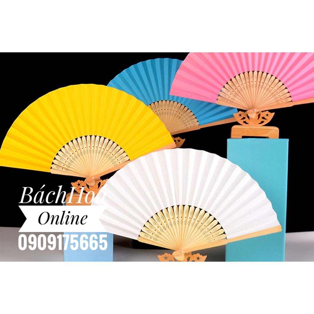 Quạt giấy nan tre - dùng trang trí, phụ kiện chụp ảnh, làm quạt mát, dụng cụ múa