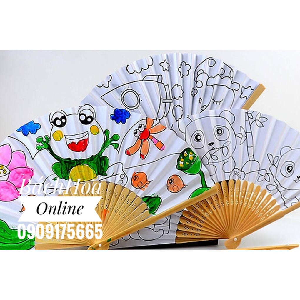 Quạt giấy nan tre - dùng trang trí, phụ kiện chụp ảnh, làm quạt mát, dụng cụ múa