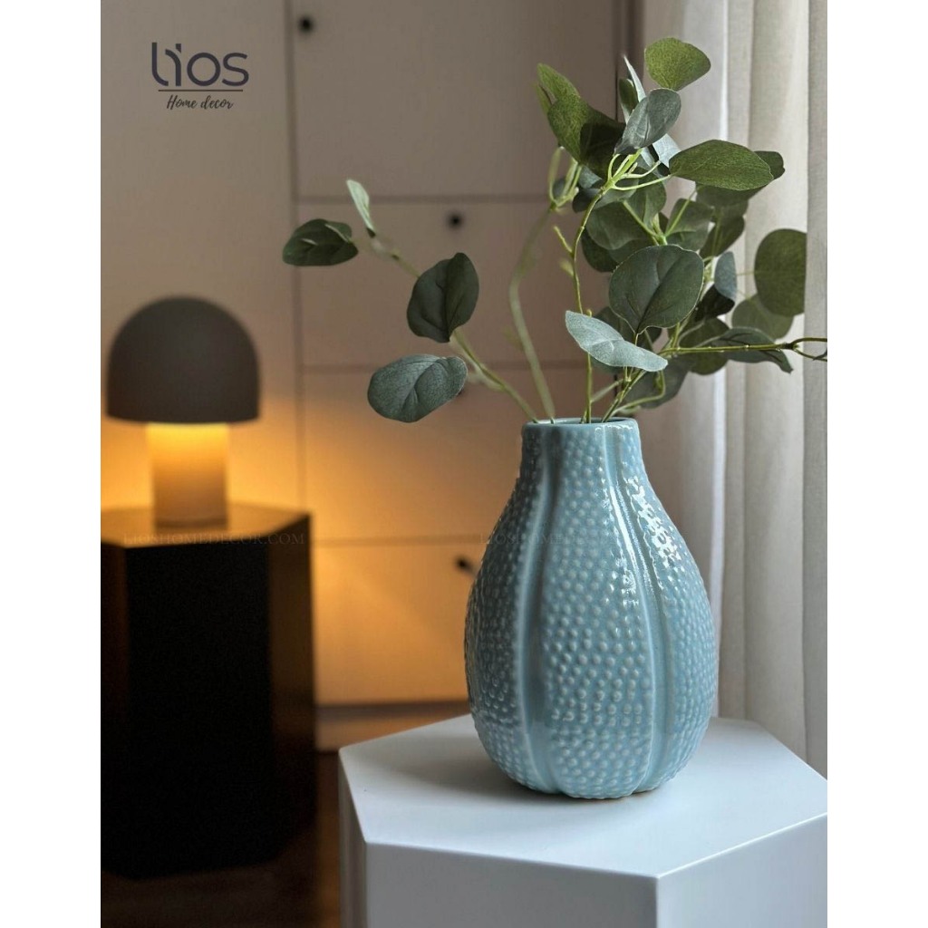 Bình gốm xanh cắm hoa tulip | Lios Home Decor