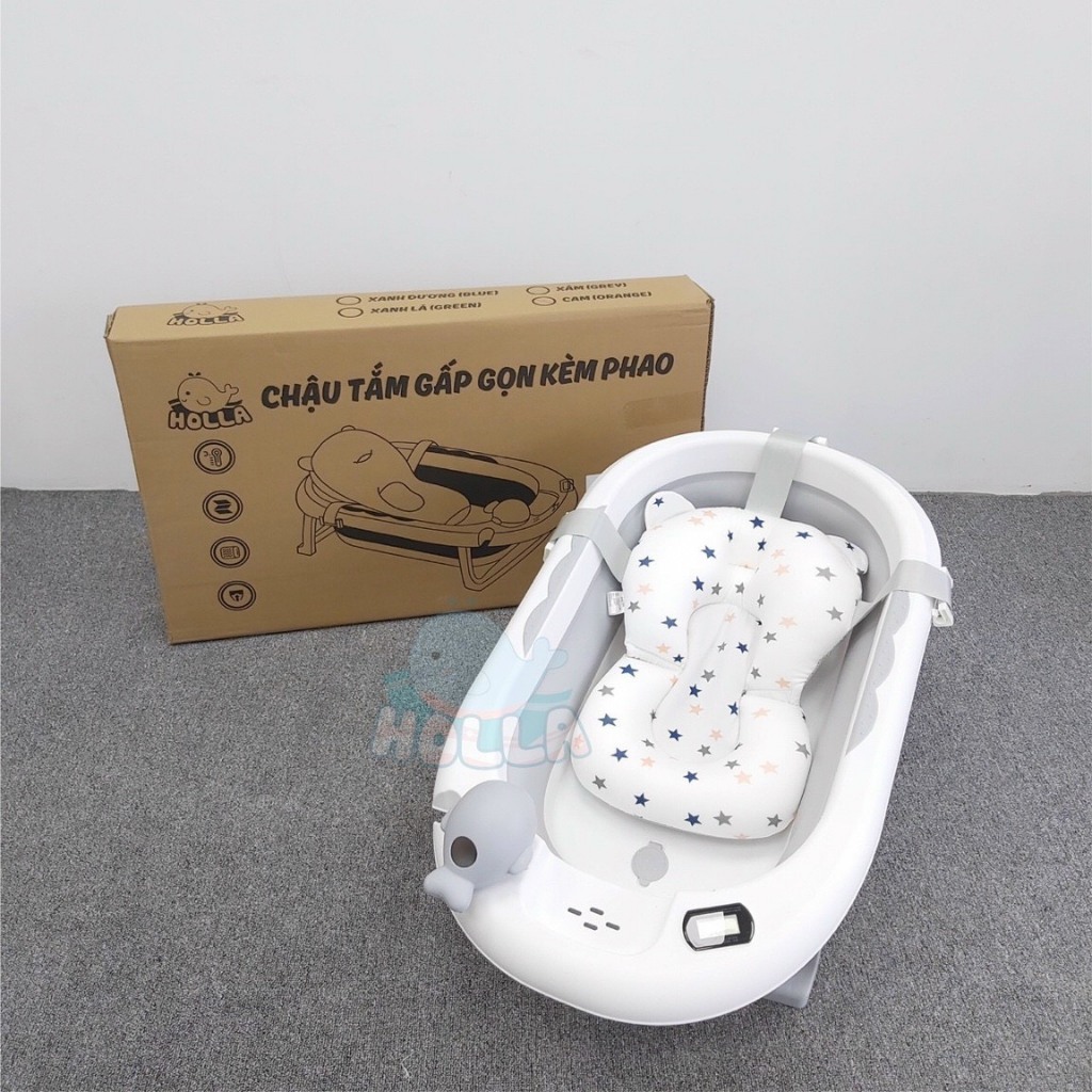 Chậu tắm gấp gọn Holla, Honper tặng kèm phao bơi siêu cao cấp cho bé