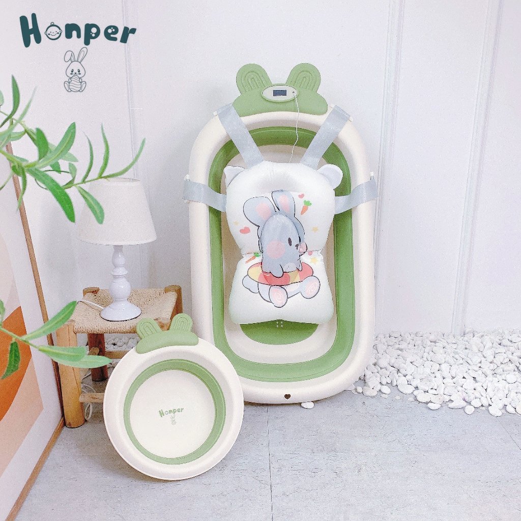 Chậu tắm gấp gọn Holla, Honper tặng kèm phao bơi siêu cao cấp cho bé