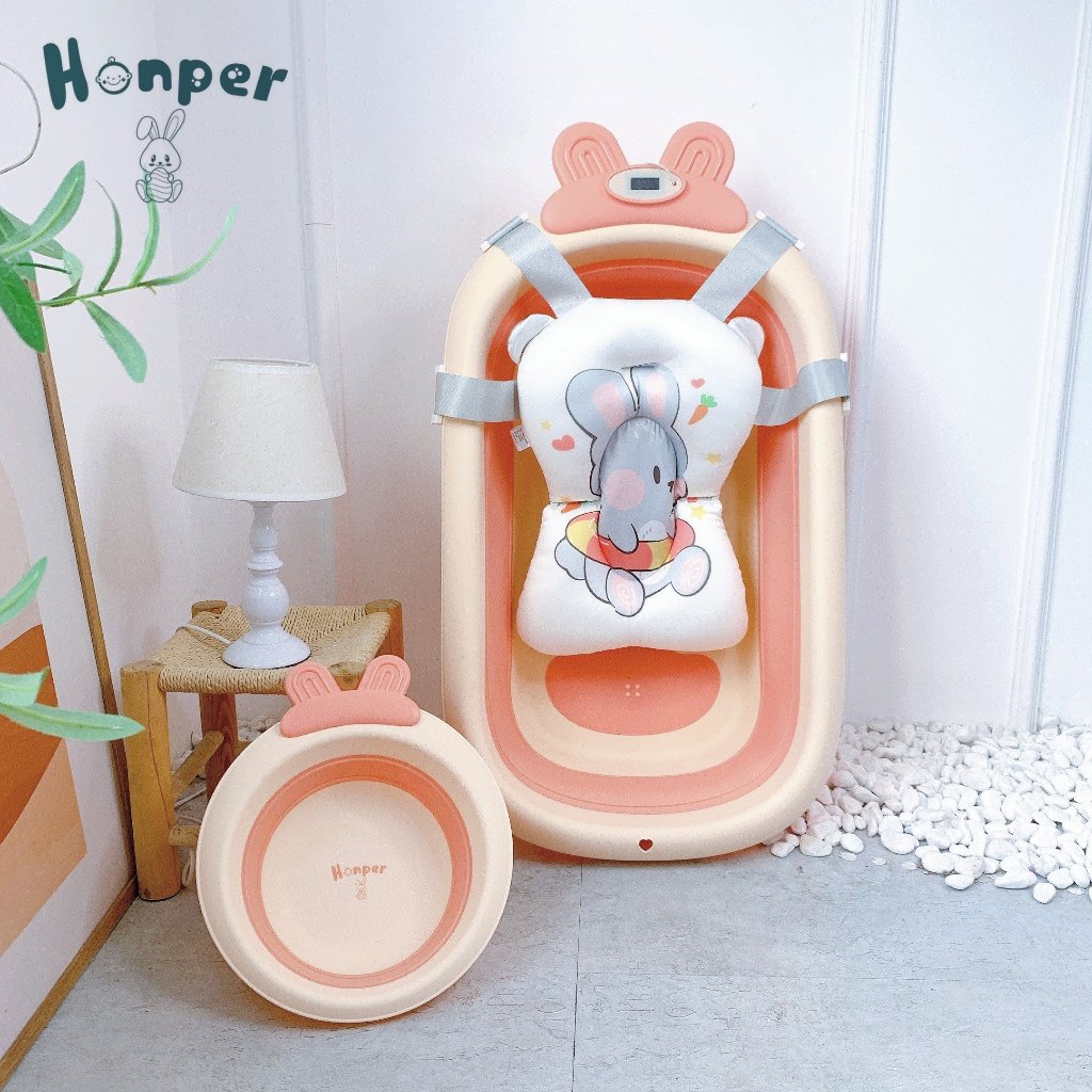 Chậu tắm gấp gọn Holla, Honper tặng kèm phao bơi siêu cao cấp cho bé
