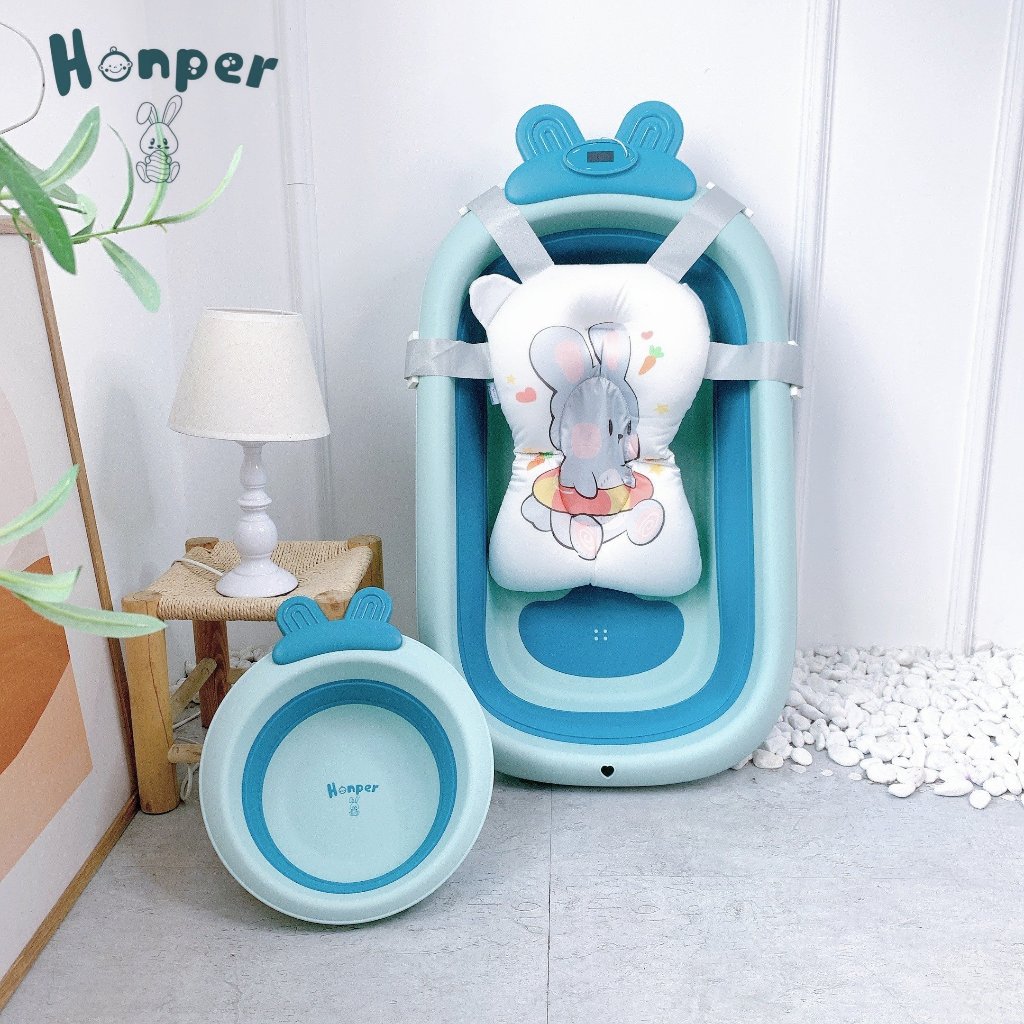Chậu tắm gấp gọn Holla, Honper tặng kèm phao bơi siêu cao cấp cho bé