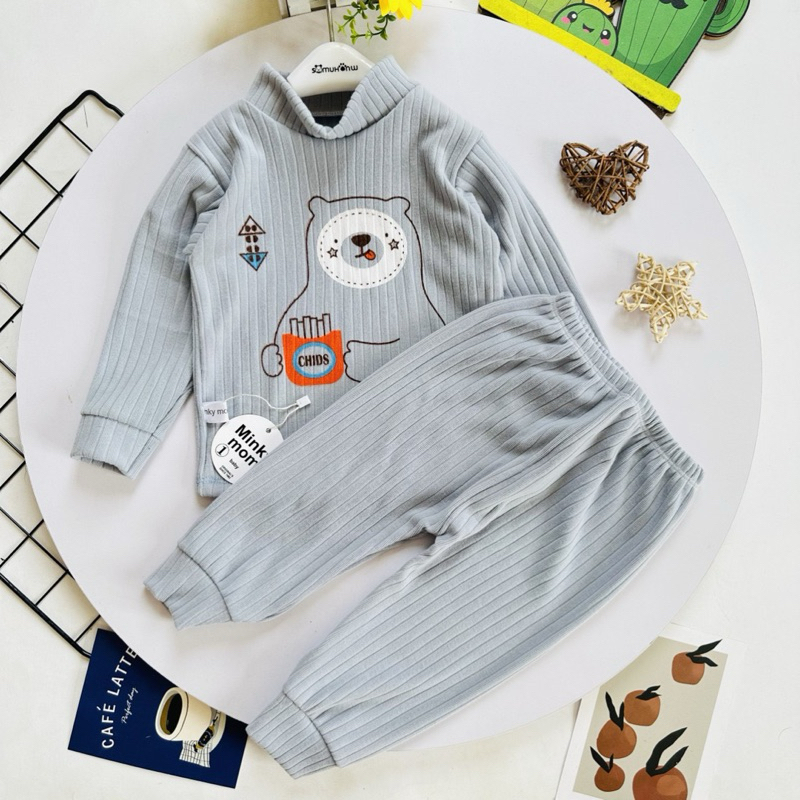 Bộ thun len gân hình ngộ nghĩnh