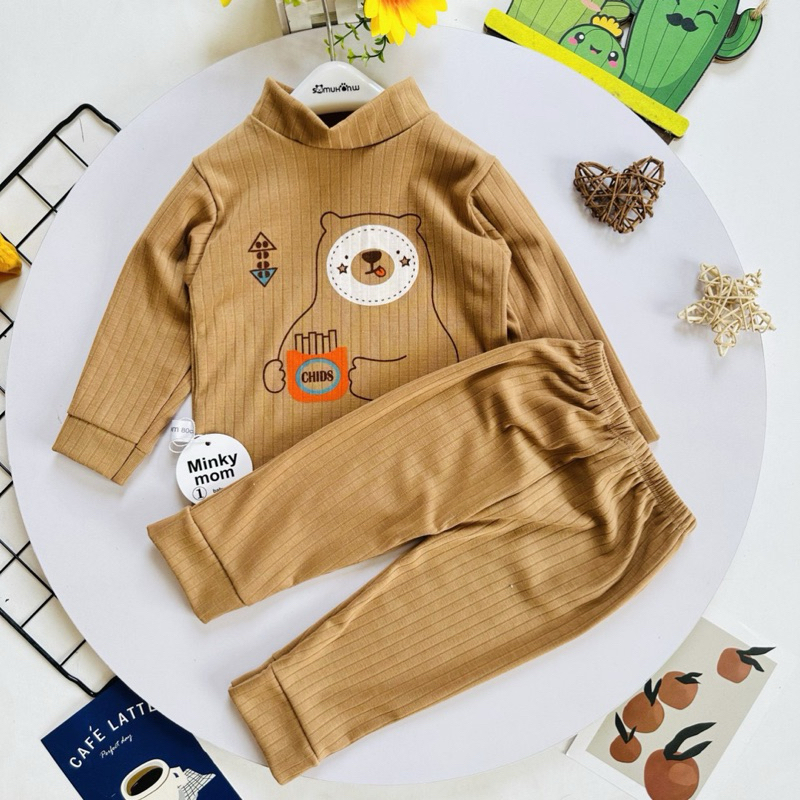 Bộ thun len gân hình ngộ nghĩnh