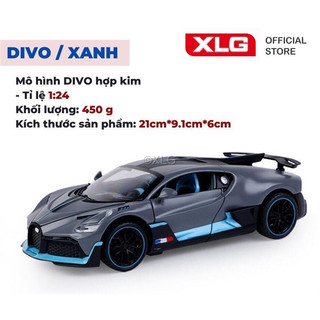 Mô hình xe thể thao Bugatti Divo 1:24 hợp kim cao cấp có đèn led âm thanh