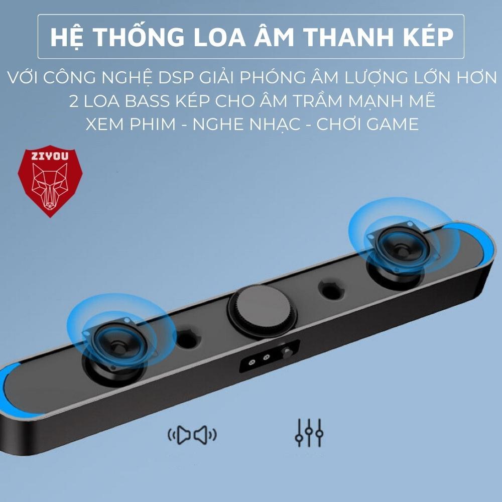 Loa Máy Tính Bluetooth Để Bàn Cao Cấp Ziyou V-198 Âm Thanh Vòm 3D SUPER BASS Nghe Nhạc Cực Hay, Có LED