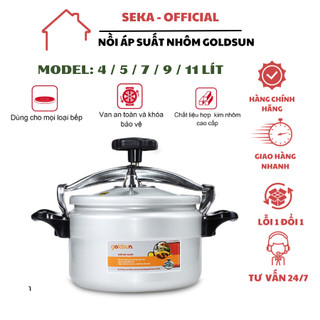 Nồi áp suất nhôm GOLDSUN GPC1930, nồi hầm đáy từ đa năng dung tích 4L,5L,7L,9L,11L dùng cho mọi loại bếp