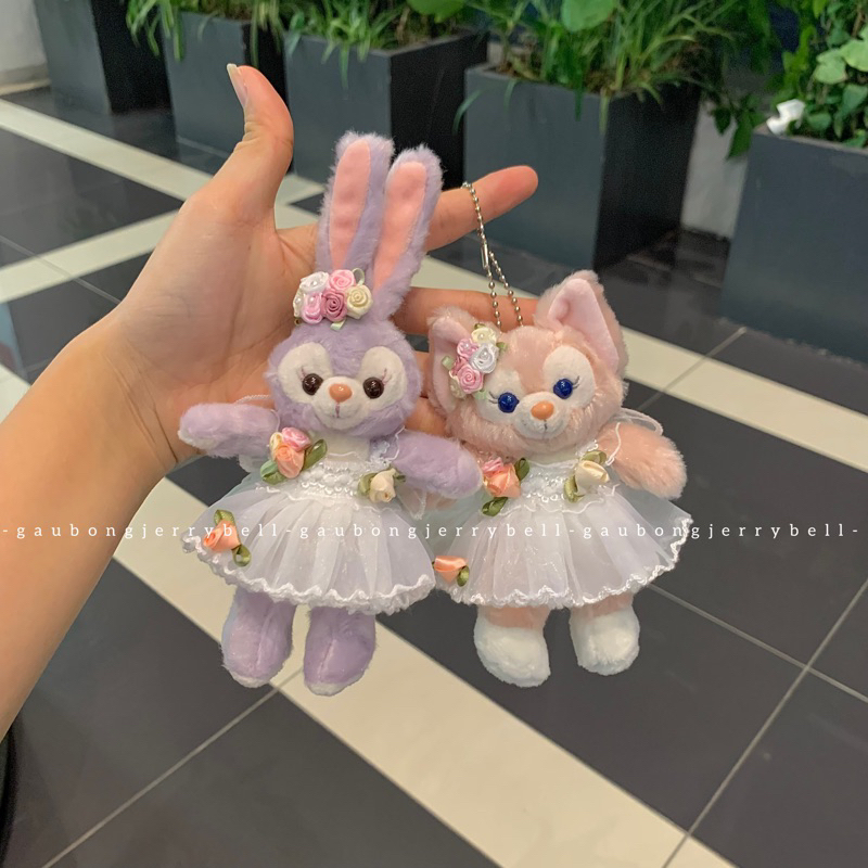 Keychain gấu bông cáo LinaBell, thỏ Stellalou mặc váy công chúa siu xinh