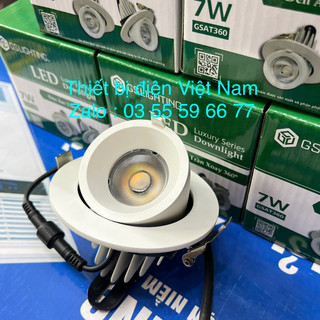 Đèn led âm trần xoay góc 360 độ GS Lighting, soi tranh, chiếu điểm, chỉnh góc, mã GSAT360