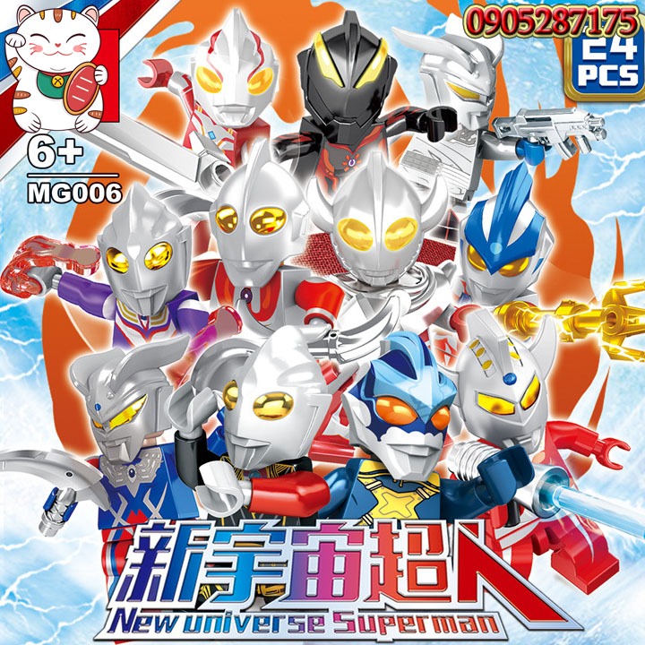 Mini Figure Nhân Vật Ultraman Siêu Nhân Điện Quang Cực Đẹp Đồ Chơi Ghép Hình Lắp Ghép Thông Minh MG