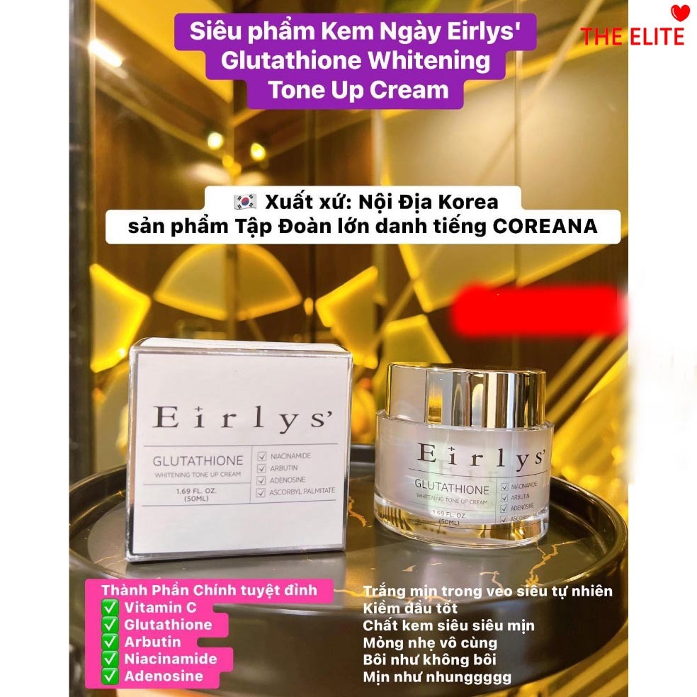 Kem dưỡng Tone up dưỡng trắng da Eirlys' 50 ml