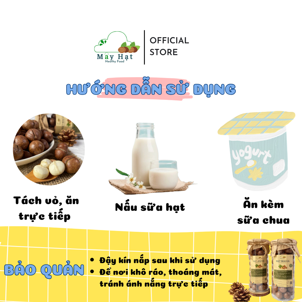 Hạt Macca Đắk Lắk size đại sấy nứt vỏ Mây Hạt 500g