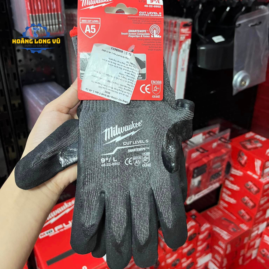 Găng tay chống cắt level 5 size L MIWLAUKEE 48-22-8952