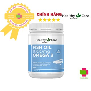 Dầu cá Healthy Care Fish Oil Omega 3 1000mg, Úc (400v) bổ sung DHA cho người từ 6 tuổi trở lên