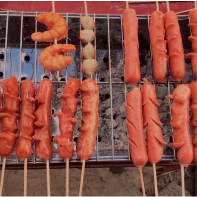 Xúc xích quốc dân, xúc xích ngọt Trung chiên, thả lẩu, xiên que 500g