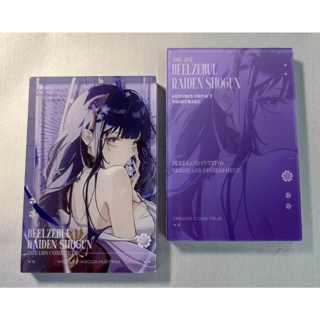 Tranh giấy, thẻ pola, cục acrylic Raiden Shogun