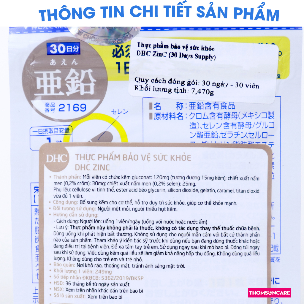 Combo giảm mụn trứng cá, nóng trong - viên Esunvy 30v, Vitamin C mediusa có kẽm 60v, DHC Kẽm 30v đẹp da - Thomsoncare