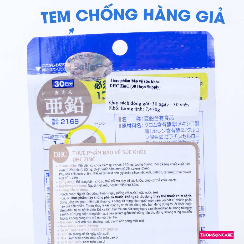 Combo giảm mụn trứng cá, nóng trong - viên Esunvy 30v, Vitamin C mediusa có kẽm 60v, DHC Kẽm 30v đẹp da - Thomsoncare
