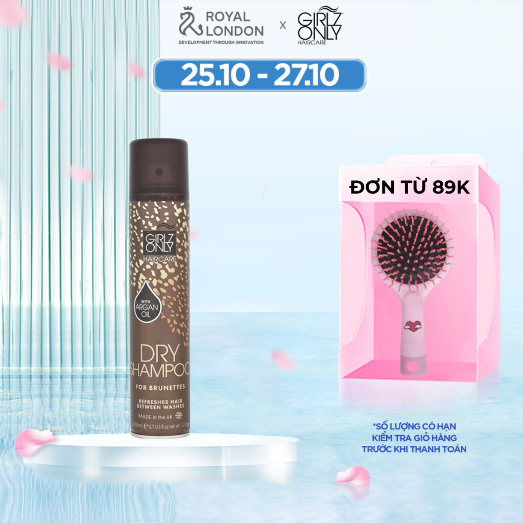 Dầu Gội Khô Dry Shampoo Girlz Only For Brunette 200ml (Nâu)