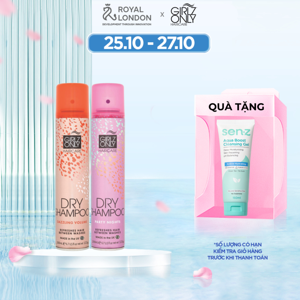 Combo 2 Dầu Gội Khô Dry Shampoo Girlz Only 200ml x 2