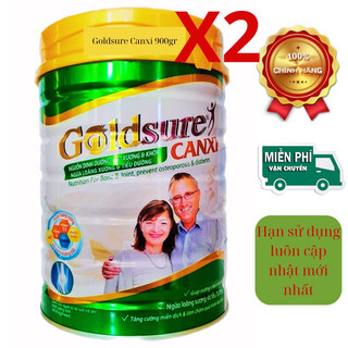  2 lon sữa bột Goldsure Canxi  lon 900g date mới tinh mẫu mới hàng chính hãng công ty  