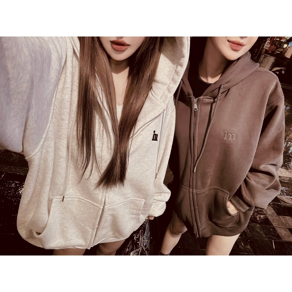 Áo khoác nỉ có mũ cá tính form rộng, áo khoác nữ thu đông hai màu Moonyhanoi TV 312