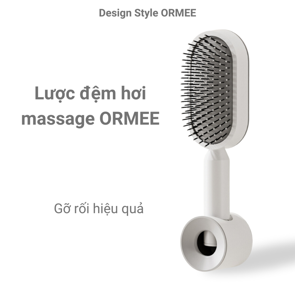 Lược đệm hơi massage ORMEE túi khí trung tâm, gỡ rối tóc, massage da đầu êm ái và không làm tổn thương tóc