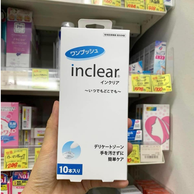Hộp 10 Que Đũa Thần Inclear Nhật Bản - Dung Dịch Vệ Sinh Phụ Nữ Dạng Đũa Inclear Nhật Bản