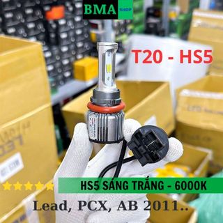 Đèn pha t20 hs5 bma - lắp airblade 2011 pcx 2011, lead 2011 12v ac dc sáng trắng gom - bh12tháng
