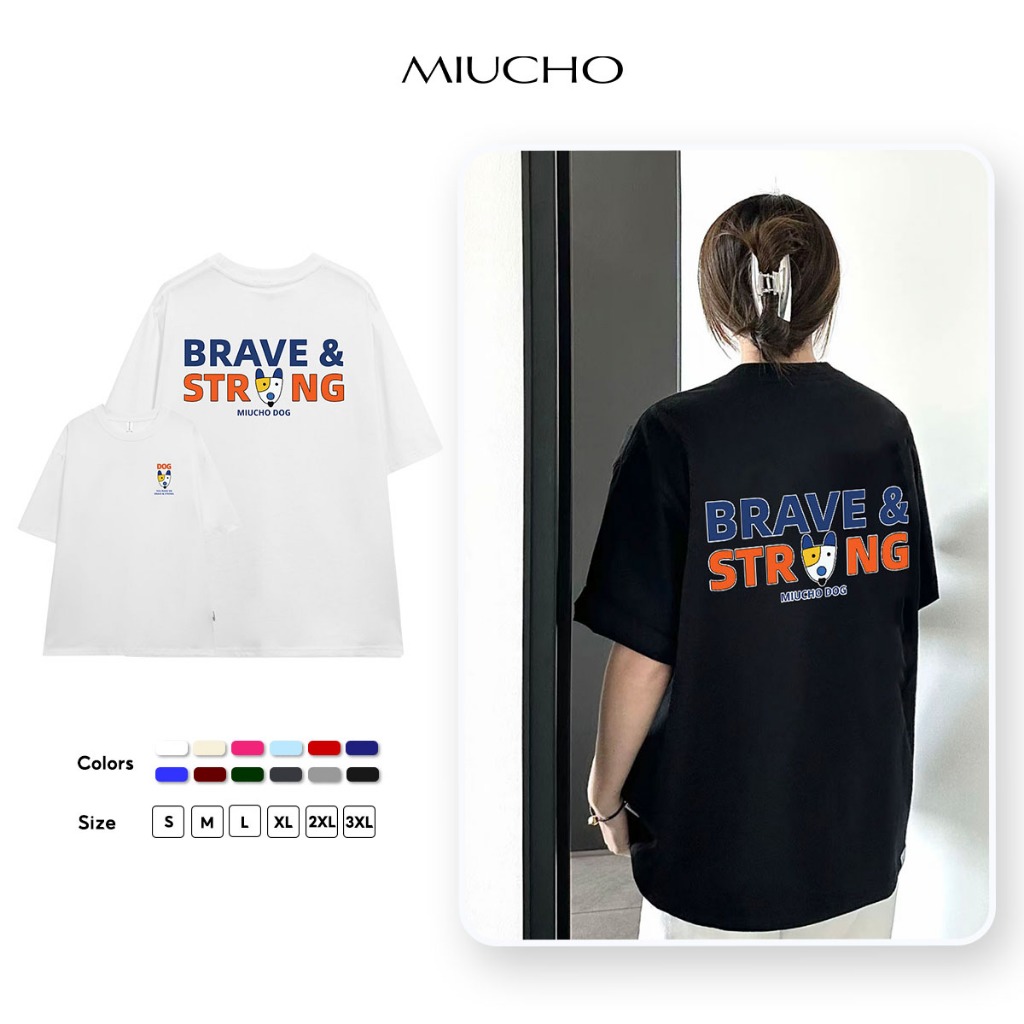 Áo thun nữ form rộng 12 con giáp tuổi Tuất (tuổi chó) ATD430 Miucho cotton cổ tròn in graphic
