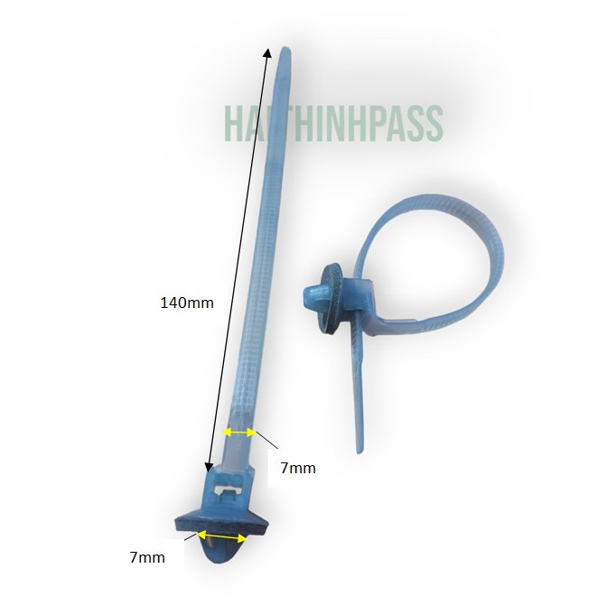 Dây rút ghim nhựa, dây thít chuyên dùng cho ô tô 10 cái . 5mm×170mm lỗ tròn 7mm có đệm chống rung