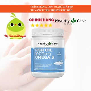 Dầu cá cho người từ 6 tuổi trở lên Healthy Care Fish Oil Omega-3 1000mg, Úc (400v)